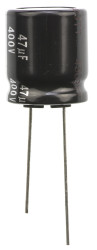 Kondensator 47μF 400V dc Radialny, Otwór przelotowy Panasonic roztaw: 7.5mm 18 (Dia.) x 20mm