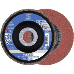 PFERD 67654115 POLIFAN Flap Disc 115mm Cool Grinding Inox/Alu 10 pcs