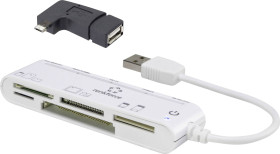 Renkforce CR45e Czytnik kart pamięci, zewnętrzny USB 2.0, Micro USB biały