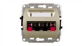 Trend Gniazdo Głośnikowe Podwójne Złoty 6Gg-2