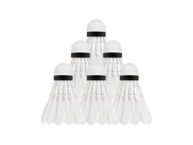 Lotki piórowe do badmintona z pierza gęsiego, tuba 6szt, REBEL ACTIVE