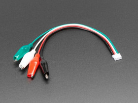 Adafruit JST PH 2mm 4-pin Plug to Color Coded Alligator Clips Cable