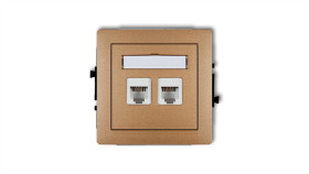 Deco Gniazda Telefoniczne Podwójne 2Xrj11, 4-Stykowy, Beznarzędziowe Złoty...