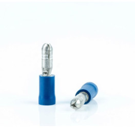 Round plug, Ø 4 mm, insulated, straight, blue, 1.5-2.5 mm², AWG 16-14, BYB-4-07F5033