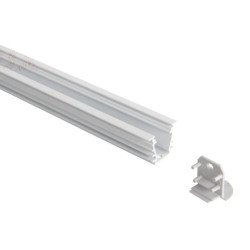 Zestaw: profil, szyba, zaślepki - PROFILO D SET-FR - szerokość profilu 20mm, wysokość 8mm szyba szroniona 19750