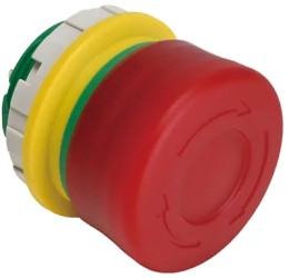 Emergency stop, turn/pull release, mounting Ø  22 mm, illuminated, 2 Form B (N/C), XW1E-LV3SG02Q4TR