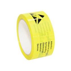 Antistat 054-0002 ESD Tape Yellow 65m x 50mm Self-Adhesive PVC/Acrylic