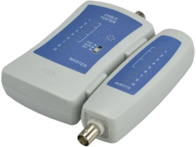 Tester kabli sieciowych LAN RJ45 + BNC z diodami LED niebieski