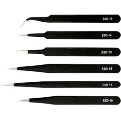 Zestaw pęset metalowych 6 szt. pincety ESD