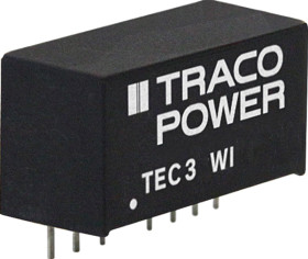 TEC 3-4823WI DC/DC TEC 3WI converter, 3 W, 18-75/±15.0 VDC, SIL-8