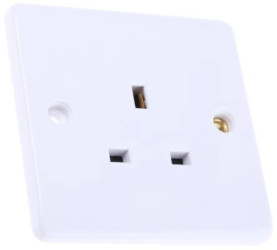 Gniazdo wtykowe Montaż wpuszczany kolor Biały W budynkach, 13A, IP20 230V ac