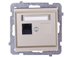 SONATA Gniazdo komputerowe pojedyncze RJ45 kat.5e szampański złoty KRONE GPK-1R/K/m/39