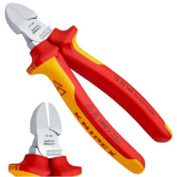 Szczypce boczne tnące uniwersalne 160mm wydłużone chromowane izolowane VDE 1kV dla elektryka KNIPEX 70 26 160