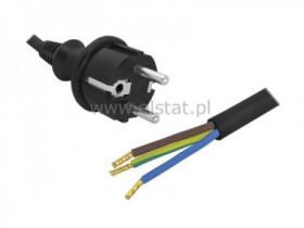 Kabel sieciowy, 5m ( 3x1.0mm) czarny, guma HQ