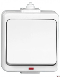 JANTAR-bis Łącznik pojedynczy z podświetleniem n/t IP44 biały WNT-1J-b/S