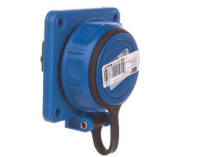 Gniazdo tablicowe 10/16A 2P+Z 230V /75x75/ niebieskie IP68 NAUTILUS 20341-8b