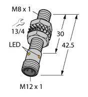 Turck Czujnik indukcyjny podtynkowy PNP, Zamykający BI3U-EM08-AP6X-H1341