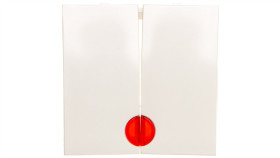 B.Kwadrat Klawisz Podwójny Z Czerwoną Soczewką Kremowe 5316278992