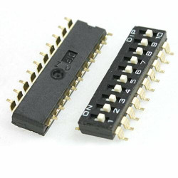 Dipschalter; dip-switch; poziomy; 10 sekcji
