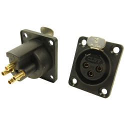 Cliff CP30080 XLR Connector Sleeve Socket 3 Pins Black 1 pc