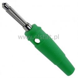Wtyk banan skręcany 4mm BUELA-30 zielony 30A