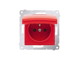 SIMON 54 Gniazdo do wersji IP44 z przesłonami BEZ USZCZELKI do ramek wielokrotnych zaciski śrubowe czerwone DGZ1BUZ.01/22 KONTAK