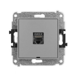 ICON Mechanizm gniazda komputerowego pojedynczego 1xRJ45, kat. 7, ekranowane, 8-stykowy, bez pola opisowego szary mat 27IGKBO-9