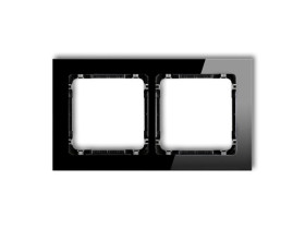 DECO Ramka 2 podwójna uniwersalna - efekt szkła (ramka: czarna: spód: czarny) czarny 12-12-DRS-2 KARLIK