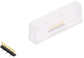 Pin header, 7 pole, pitch 2 mm, angled, black, 10063270