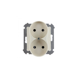 Gniazdo podwójne bez uziemienia do ramek Nature kremowe DG2MZN.01/41 Kontakt Simon54