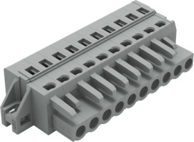 Socket header, 10 pole, pitch 5 mm, angled, gray, 231-110/031-000