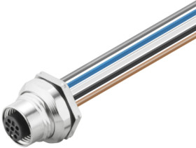 Panel socket, M12, 5 pole, straight, 1233320000