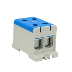 Blok rozdzielczy-odgałęźny 2x1-biegun AL/CU 35-150mm2 niebieskI montaż płaski i na szynę TH WLZ35/2x150/n 48.215