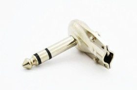 Wtyk JACK 6,3mm stereo kątowy, obudowa metalowa
