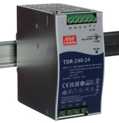 Zasilacz szyny DIN U wy 24V dc I wy 10A U we 340 → 550 V ac / 480 → 780V dc MEAN WELL 240W impulsowy