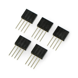 Gniazdo proste 1x4pin raster 2,54mm - pionowe długie - 5szt.