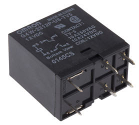 Przekaźnik mocy 12V dc DPST Omron, montaż PCB 180Ω Otwór przezierny