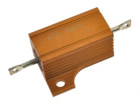 Rezystor; drutowy z radiatorem; R25W5%0R1; lutowany; śruba z nakrętką; 25W; 0,1ohm; 5%; aluminiowa; osiowe; 27x27,2x14mm; RB25/1