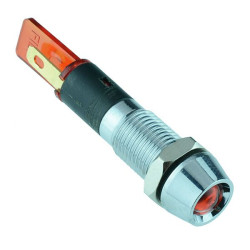 Red LED 8mm Recessed Metal Panel Indicator 12V