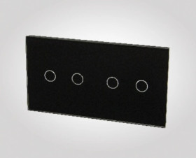 TouchMe Duży panel szklany, 2 x łącznik podwójny, czarny TM702702B