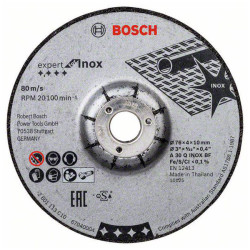 Bosch 2608601705 Expert INOX Grinding Disc 76mm Dia 10mm Bore 2piece