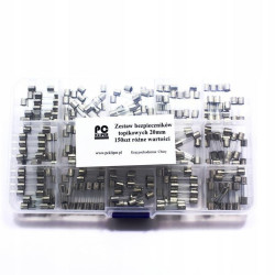 ZESTAW BEZPIECZNIKÓW SZKLANYCH 5x20mm BEZPIECZNIKI WTA 150szt
