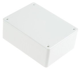 Obudowa Tworzywo ABS odporne na ogień szerokość zew. 82 mm długość zew. 110 mm wys. zew. 44 mm Hammond IP54 Szary