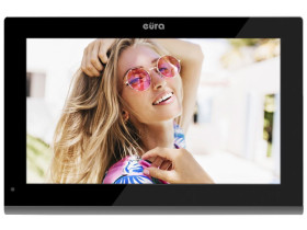 Monitor "EURA" VDA-11C5 czarny dotykowy LCD 10'' AHD pamięć obrazów SD 128GB rozbudowa do 6 Monitorów 2 stacji bramowych i 2 kam