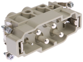 Wkładka złącza dużej mocy 6-pinowe HARTING 16 A, 80 A Męski Montaż na panelu Proste