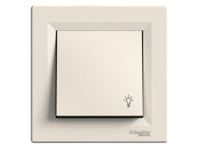 ASFORA Wyłącznik zwierny przycisk "światło" kremowy z ramką EPH0900123 SCHNEIDER ELECTRIC