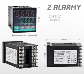 Regulator temperatury PID CH102 (48x48mm) 2 ALARMY