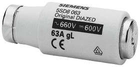 Bezpiecznik butelkowy diazed 63A gG Siemens 690/600V ac/dc
