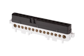 Listwa przyłączeniowa izolowana LPI-14s 14‑otworów 101A IP20 czarna A18-1038