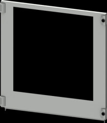 Compartment door, rectangular, sheet steel, (W x H x D) 800 x 800 x 25 mm, light gray, for built-in installation devices, 8PQ208